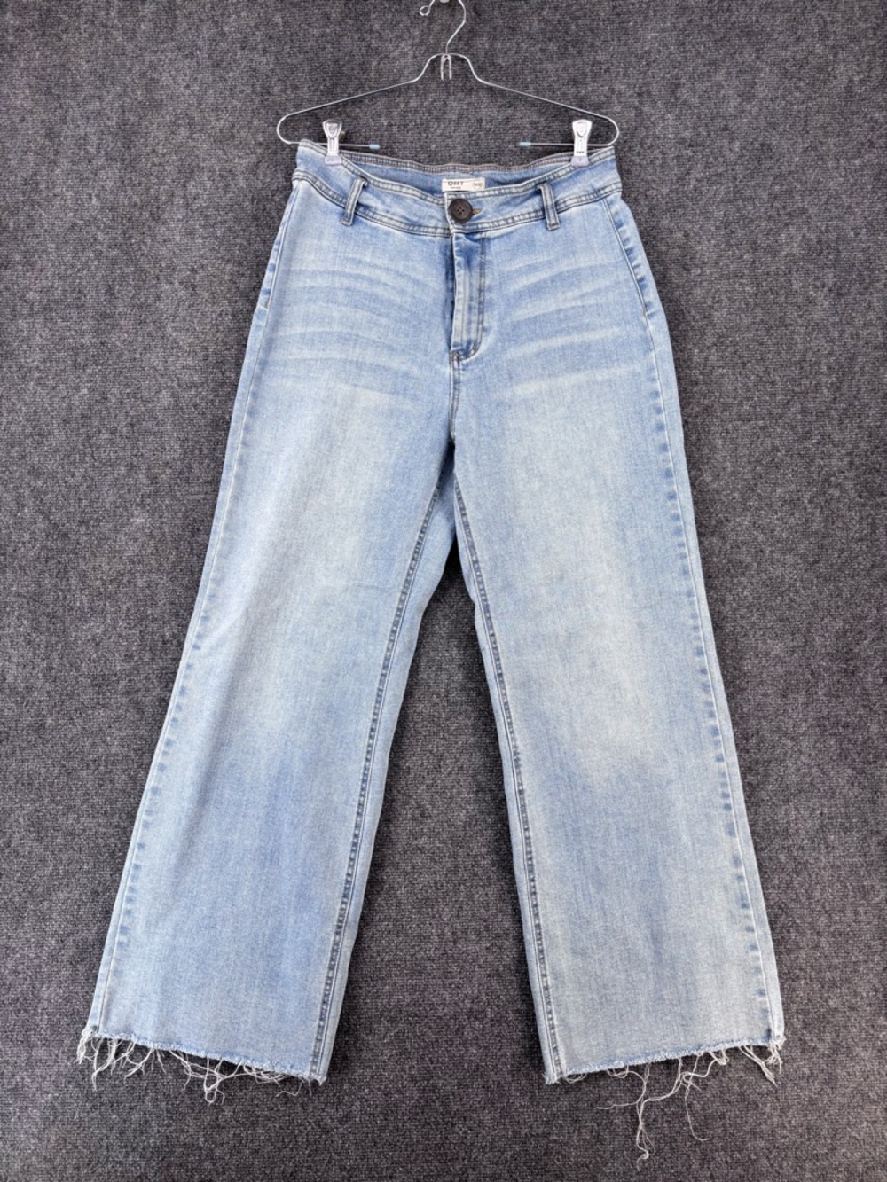 OAT NY High Rise Wide Leg Distressed Jeans Women’s 10 Modern Minimalism Chic